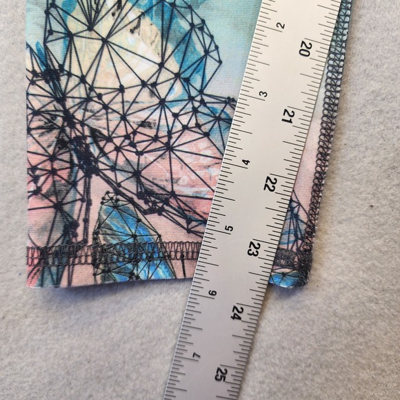 Evolution and Creation Butterfly Print Leggings Blue Geometric Yoga Pants Small - Picture 9 of 9